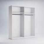 Négy ajtós sarokpántos gardróbszekrény fényes fehér ajtókkal FM14