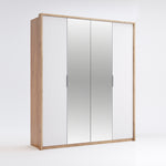 Négy ajtós sarokpántos gardróbszekrény tükörrel AS14