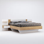 Hálószoba bútor szett fehér és tölgy színben AS104