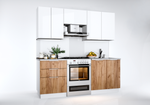 Tölgy és fehér színű konyha 2.0m LB200