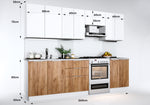 Tölgy és fehér színű konyha 2.6m LB260
