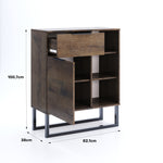 Egy fiókos és egy ajtós loft komód fregatt tölgy szín KV61