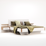 Éjjeliszekrény szett egy fiókkal fehér és kraft tölgy színben NK35