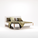 Fehér ágykeret kárpitozott fehér fejvéggel NK37